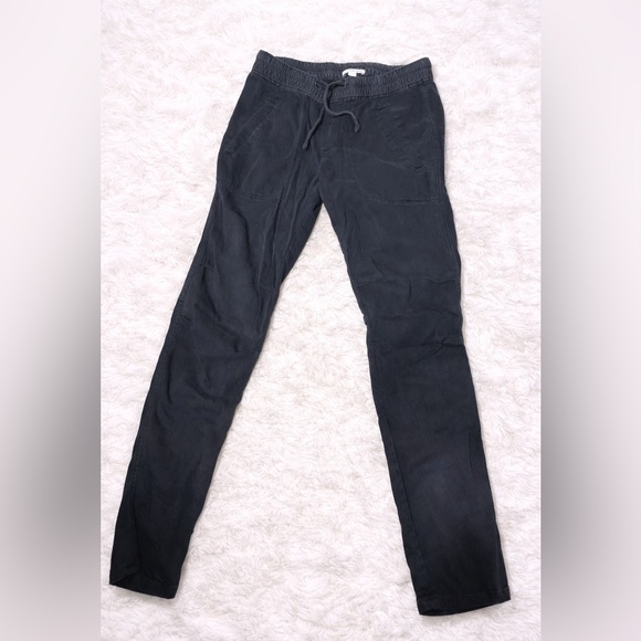 James Perse Black Drawstring Jogger Pants Size 0 Luxury Casual Minimalist - Picture 2 of 4
